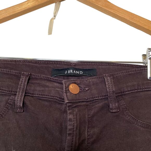 J Brand Size 26 Super Skinny Snifter Jeans Womens Wine Maroon Mid Rise Pants - Picture 5 of 12